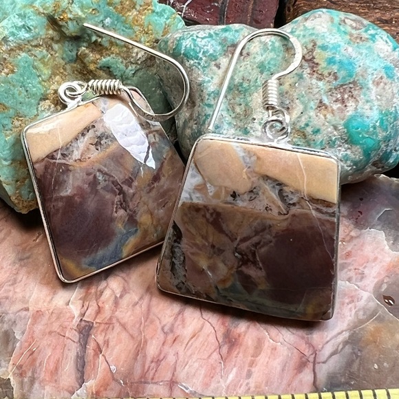 Butterfly jasper earrings (Z-6) - Picture 2 of 13